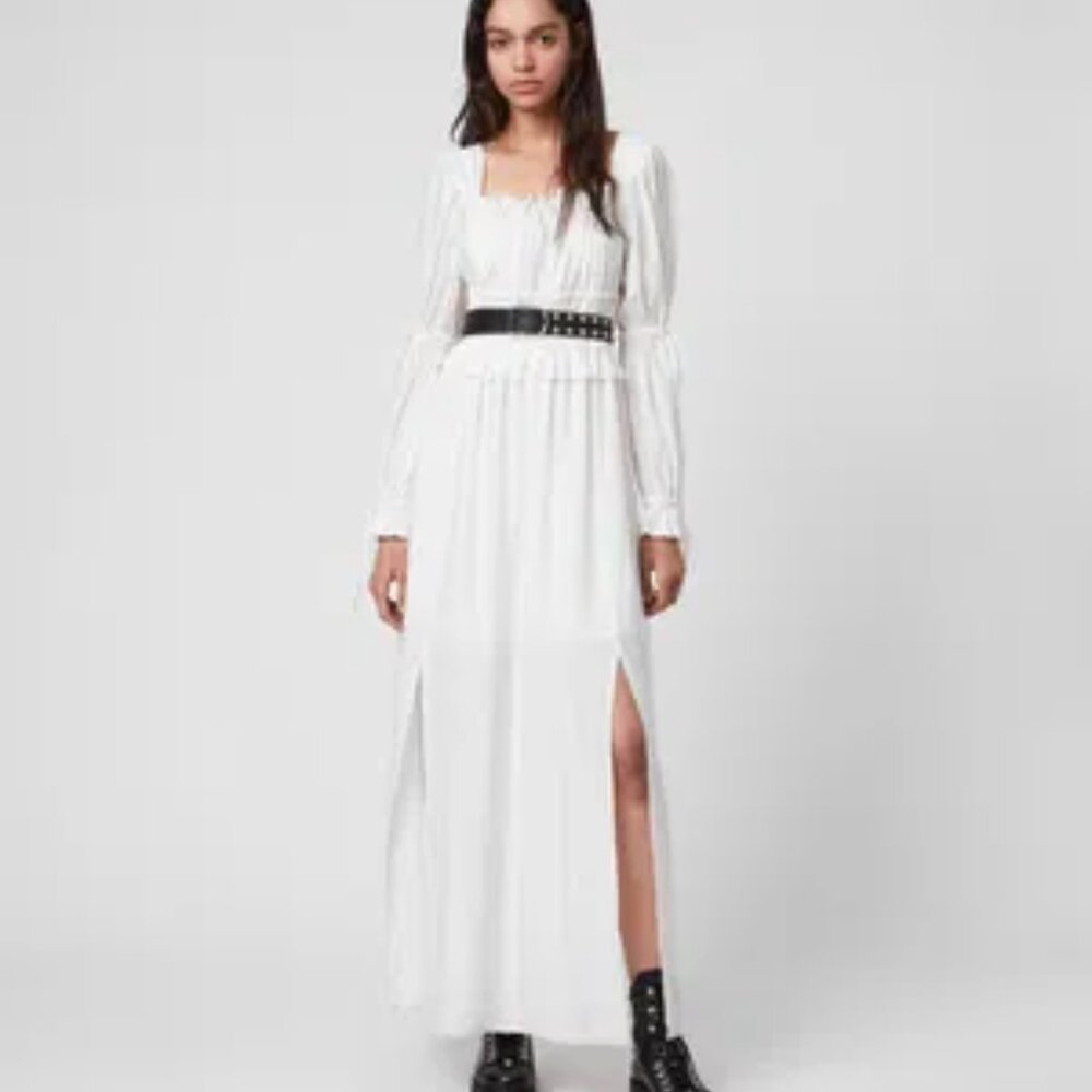 ALLSAINTS Kimi Silk Blend Dress NWT - Picture 3 of 5